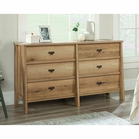 SAUDER Trestle 6- Drawer Dresser To A2 , Spacious drawers feature metal runners with safety stops 433919